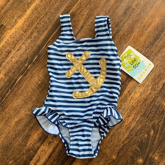 NWT Flap Happy Ruffle Baby Swim Suit Size 2 - Picture 1 of 7